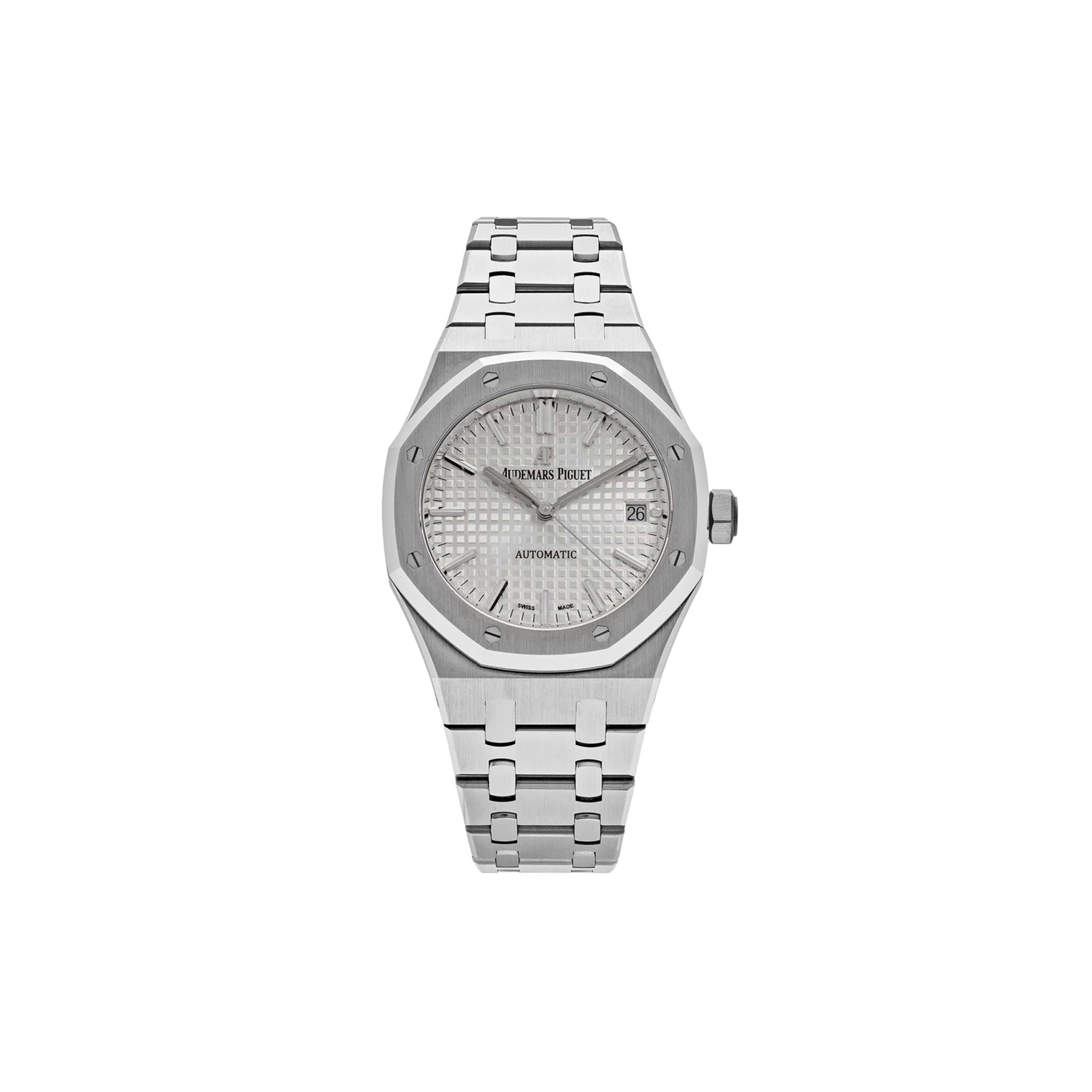 AUDEMARS PIGUET ROYAL OAK STAINLESS STEEL WHITE DIAL WATCH 15450ST.OO.1256ST.01